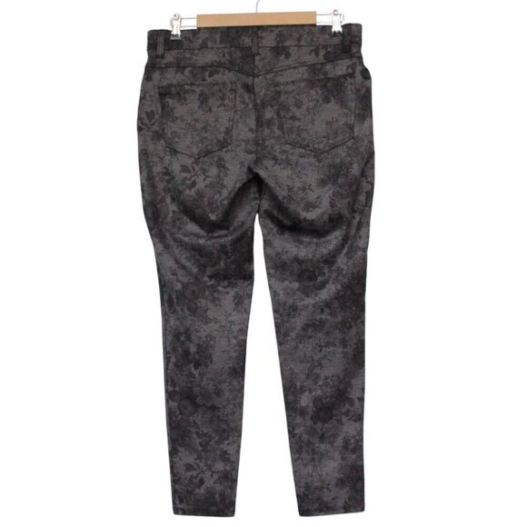 Democracy Ab Solution Leggings Size 10 Double Zip Floral Print Stretch Jeans - Picture 7 of 12